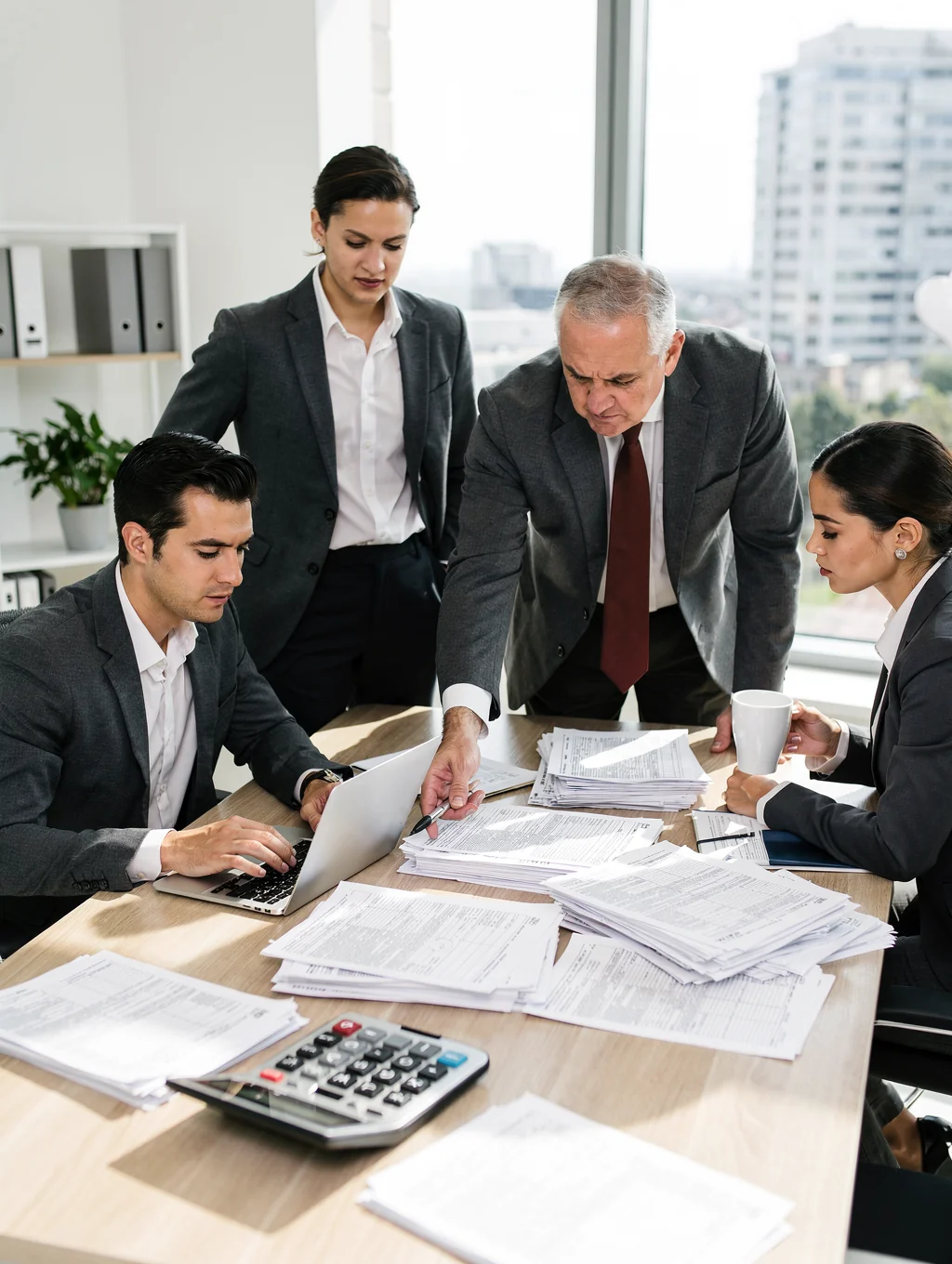 Professional accounting consultation in a modern office environment